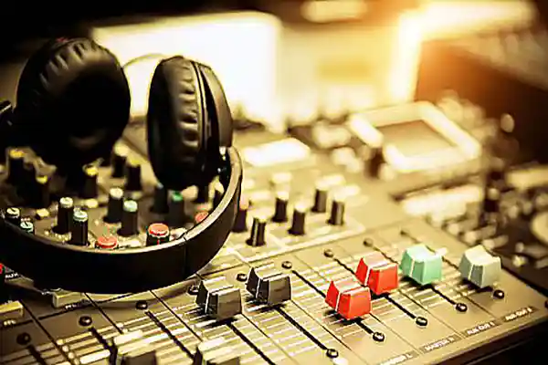 Prensa local 6 Auriculares y consola de DJ en evento de música en Lorica, Córdoba.