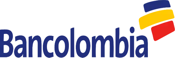 Imagen que muestra el logo de Bancolombia con colores vibrantes.