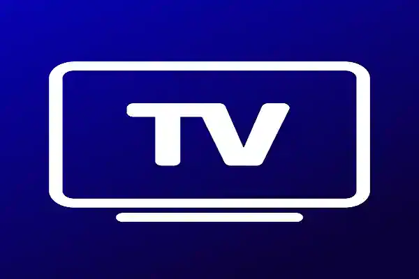 TV en vivo 1 Logotipo de TV en vivo en pantalla azul.